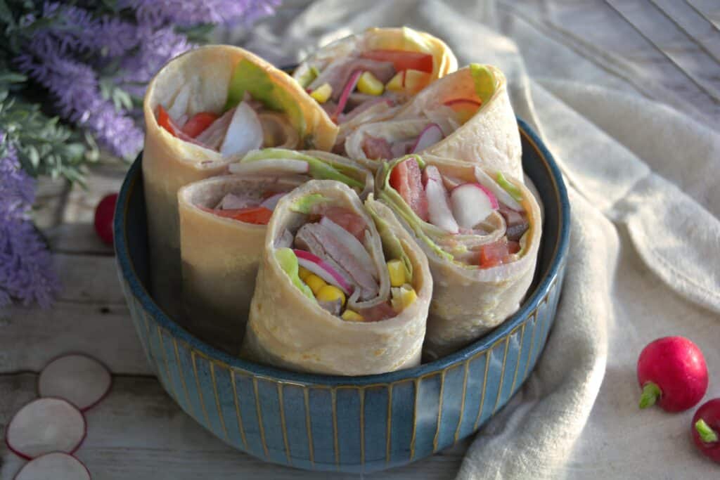 recette galette wrap printanier roti boeuf cuit bio O'guste fournisseur viandes surgelees