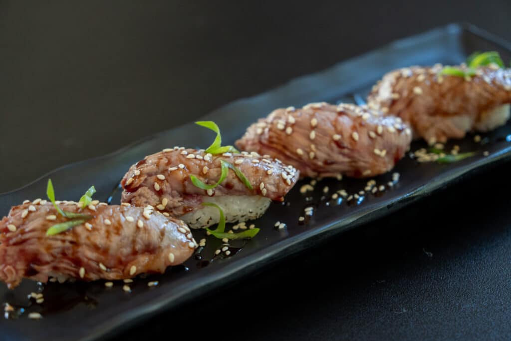 sushi de bavette au boeuf marine o'guste fournisseur viandes surgelées