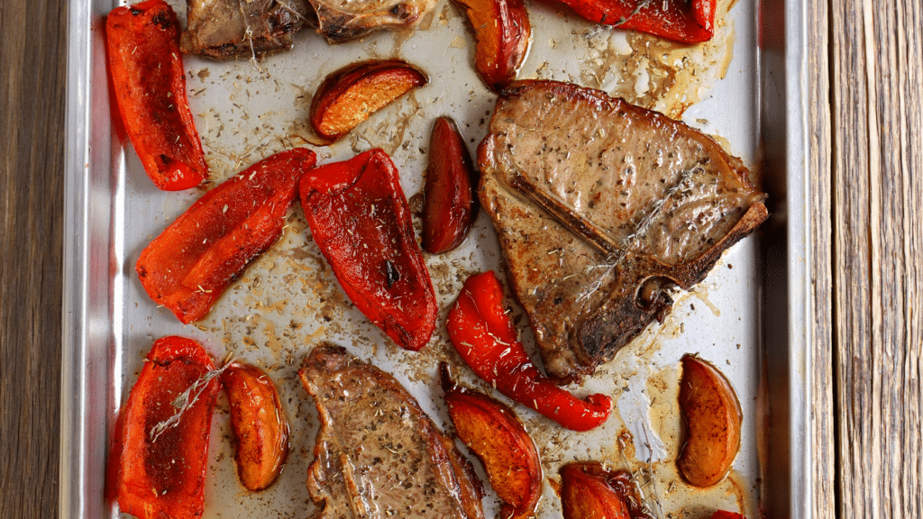 t-bone de veau grille citron-verveine peche rotie & poivron grillé au piment doux o'guste fournisseur agro alimentaire professionnel